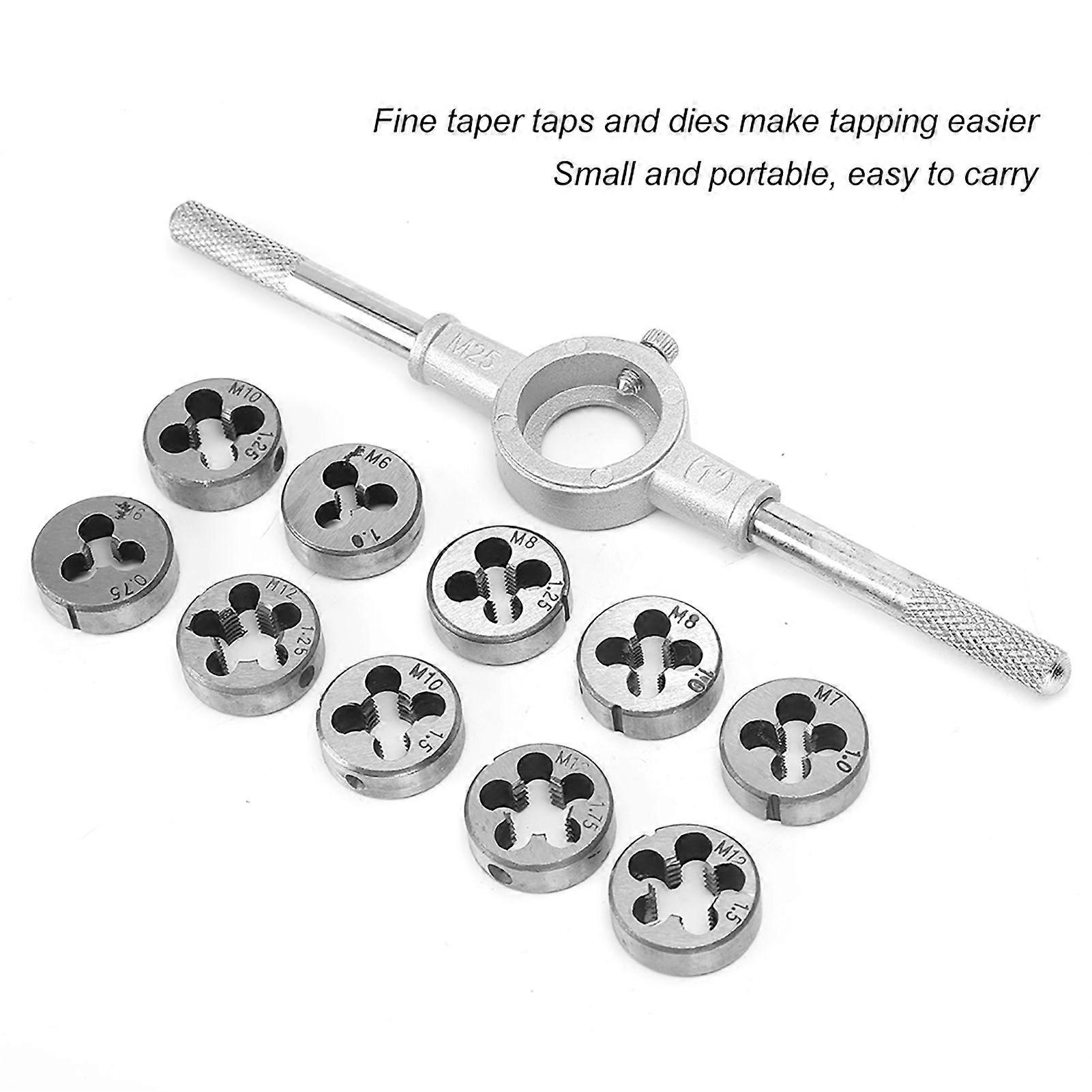 Screw Thread Tap Die Set External Thread Cutting Hand Tool Kit for Thread Processing