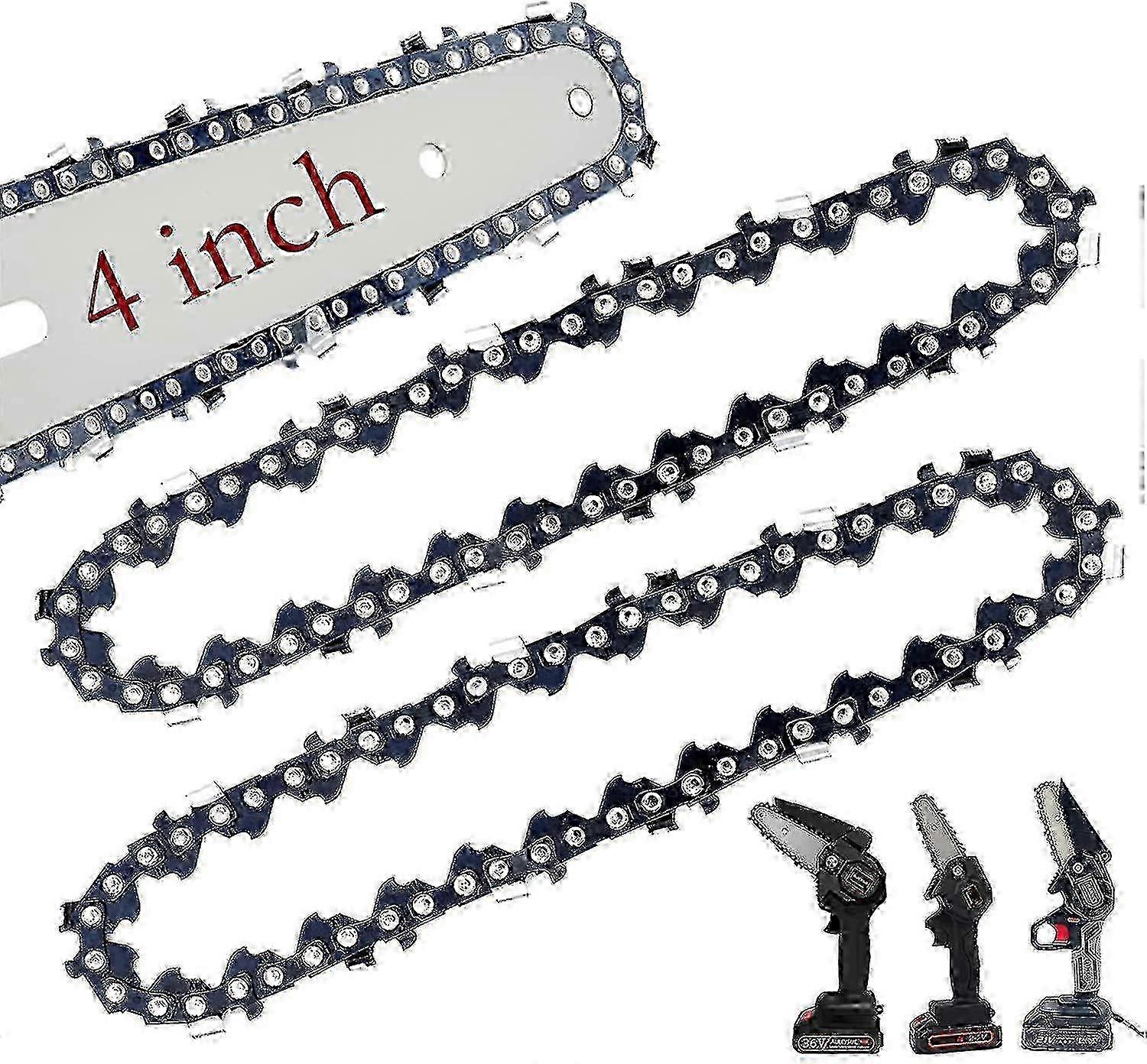 2-Pack 4" Mini Chainsaw Replacement Chains for Small Chainsaws