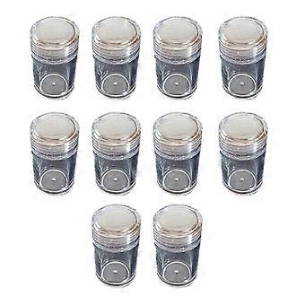 10 Stück Kosmetik-Vorratsbehälter mit 12 Löchern, Sieb und Deckeln Klar