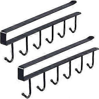 Cup Holder Under Cabinet, 2 Pack Shelf Cup Mug Hanger Kitchen Under Cupboard Mug-hgfw