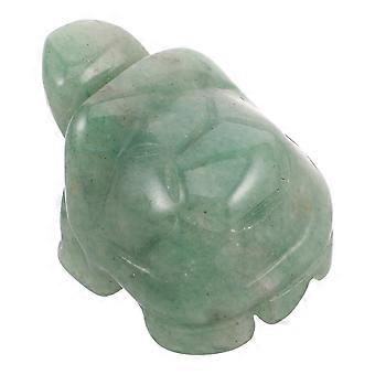 Mini Aventurine Crystal Turtle Figurine Handcrafted Stone Tortoise Sculpture Collectible Animal Ornament for Home Offices Decors