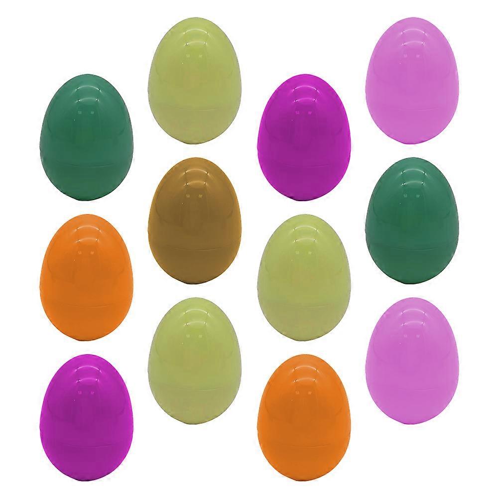 12pcs Plastic Easter Eggs Empty Eggshells Children Egg Plaything Random Color
