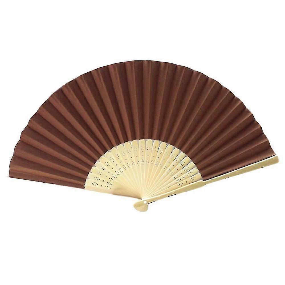 Pattern Folding Dance Wedding Party Lace Silk Folding Hand Held Solid Color Fan
