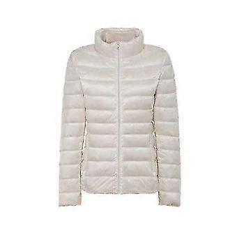 Women's Winter Casual Solid Color Thin Waterproof Hooded White Duck Down Jacket