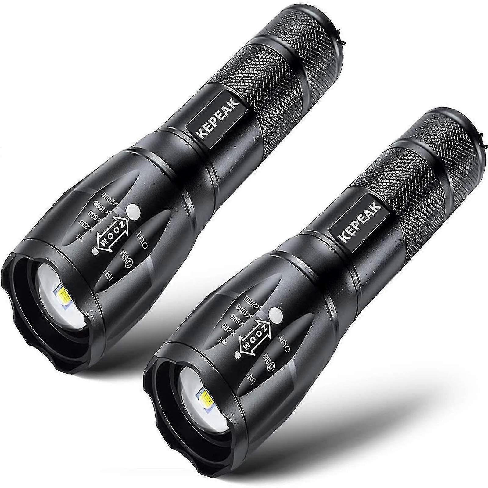 2pcs Led Flashlight, Zoomable Flashlight, Waterproof Hand Lamp
