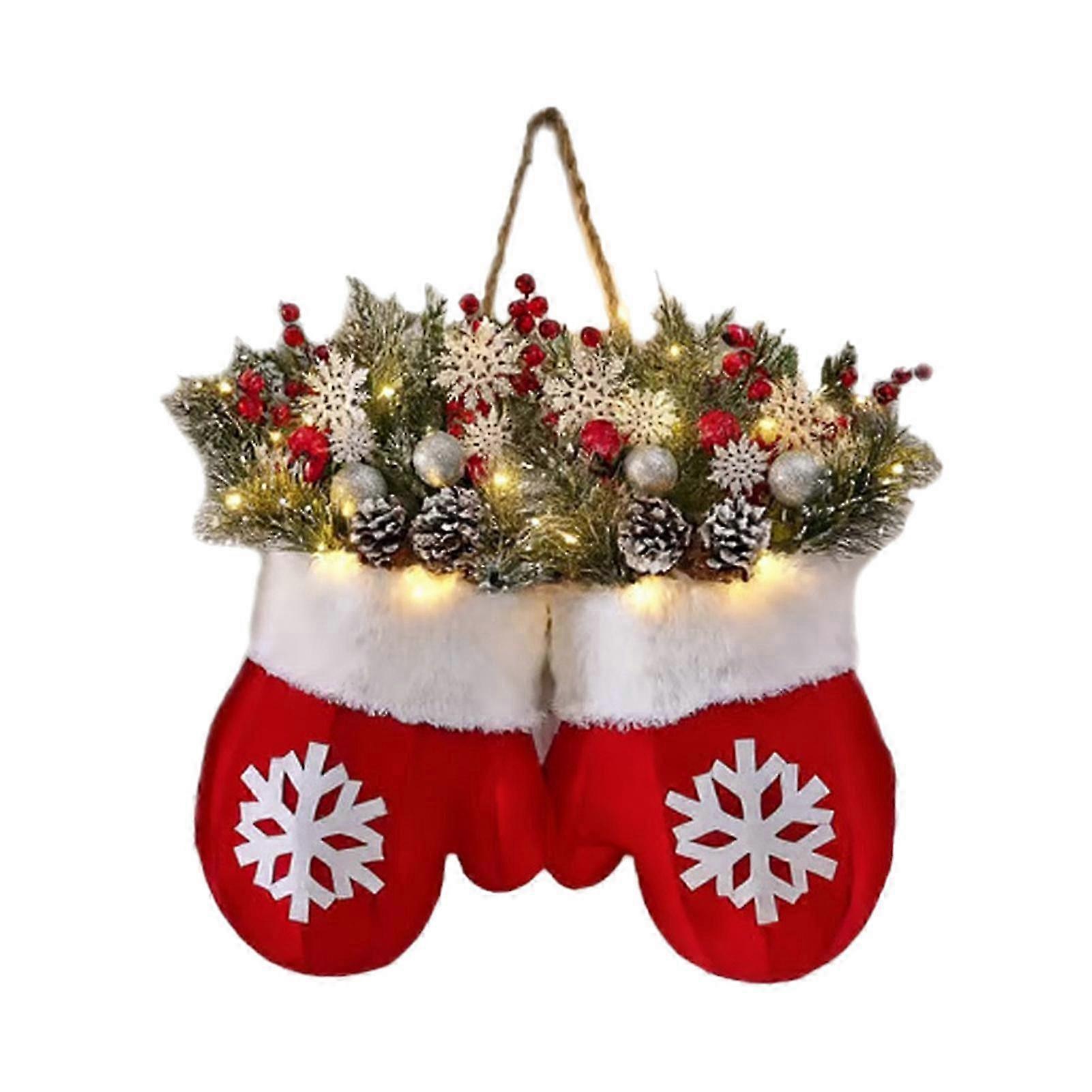 Indoor Twinkling Mitten Wreath