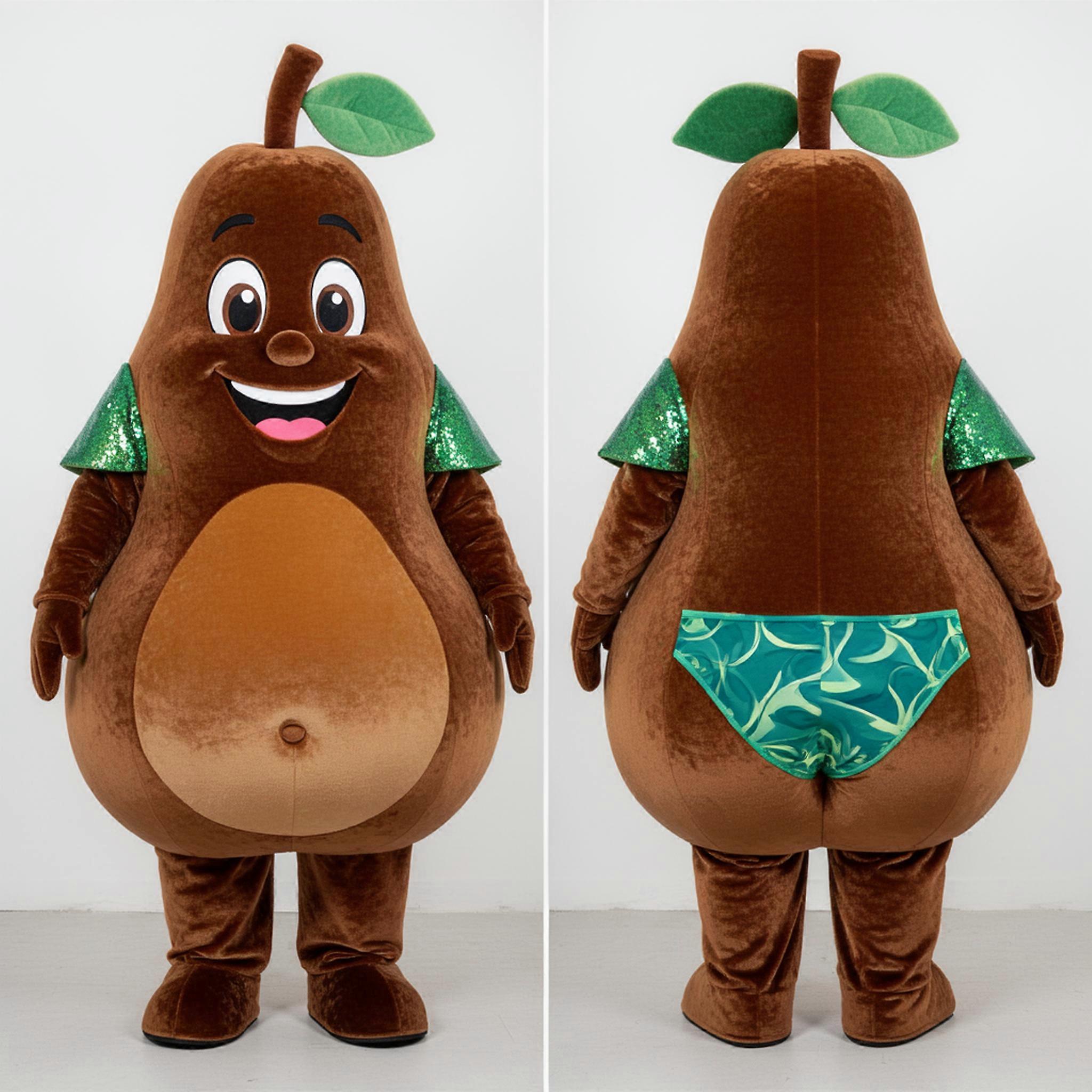 MASTICOT Velvet Brown Cheerful Pear Mascot