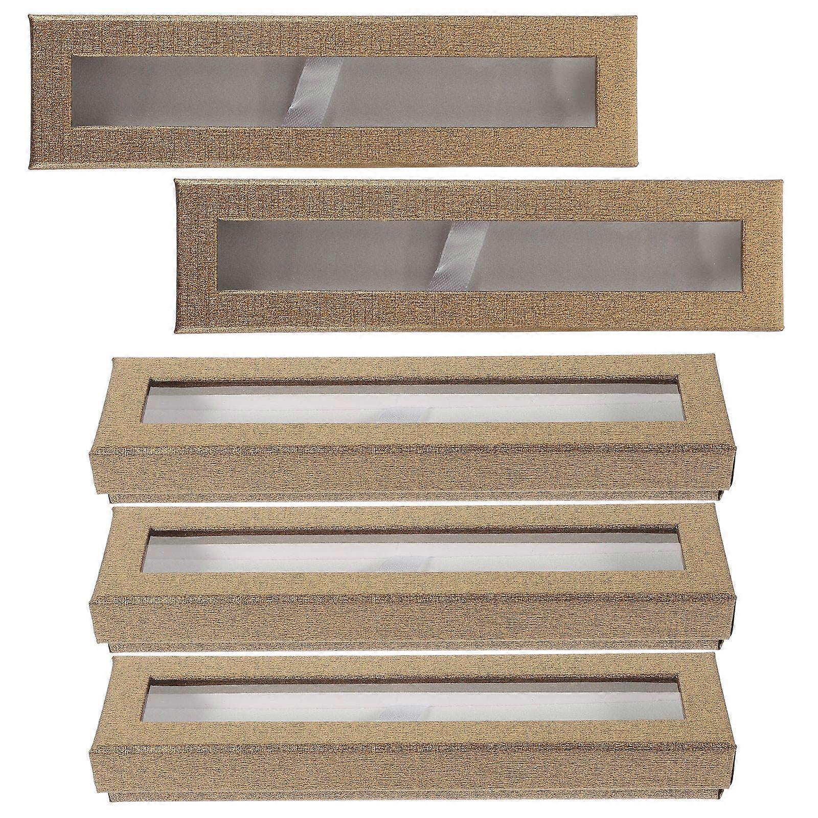 5Pcs Coffee Paper Ballpoint Pen Box for Storage Use Empty Gift Packaging