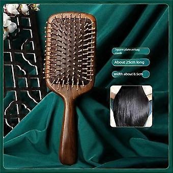 Peine de masaje de madera de sándalo con cojín de aire, masajeador de cabeza con bolsa de aire, meridianos, cabello largo, cuero cabelludo, herramienta de masaje para el hogar