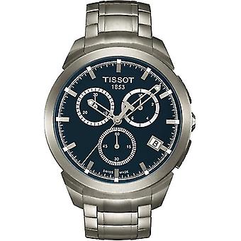 Tissot tit.cab.chrono.esf.blue quartz analog man watch with Titanium bracelet T0694174404100