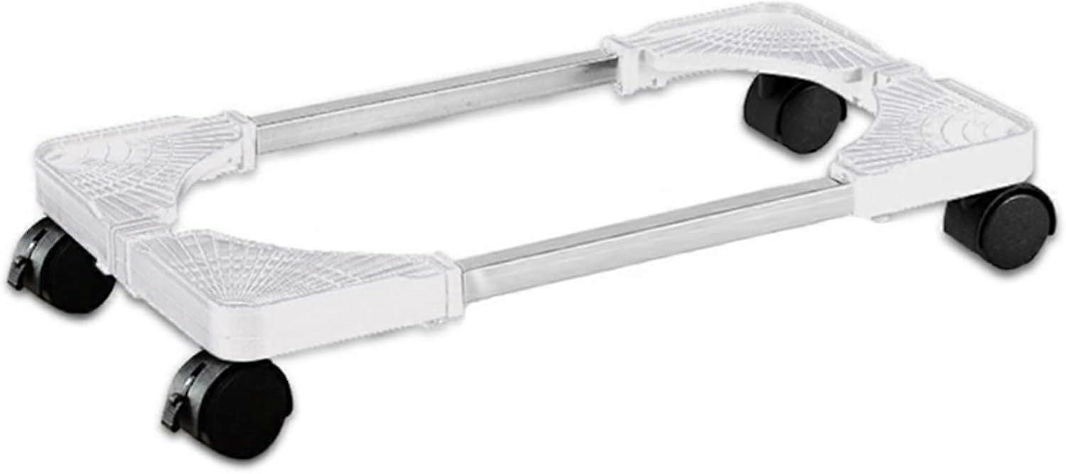 Adjustable Rolling CPU Stand with Locking Caster Wheels, White Computer Tower Holder for PC Case