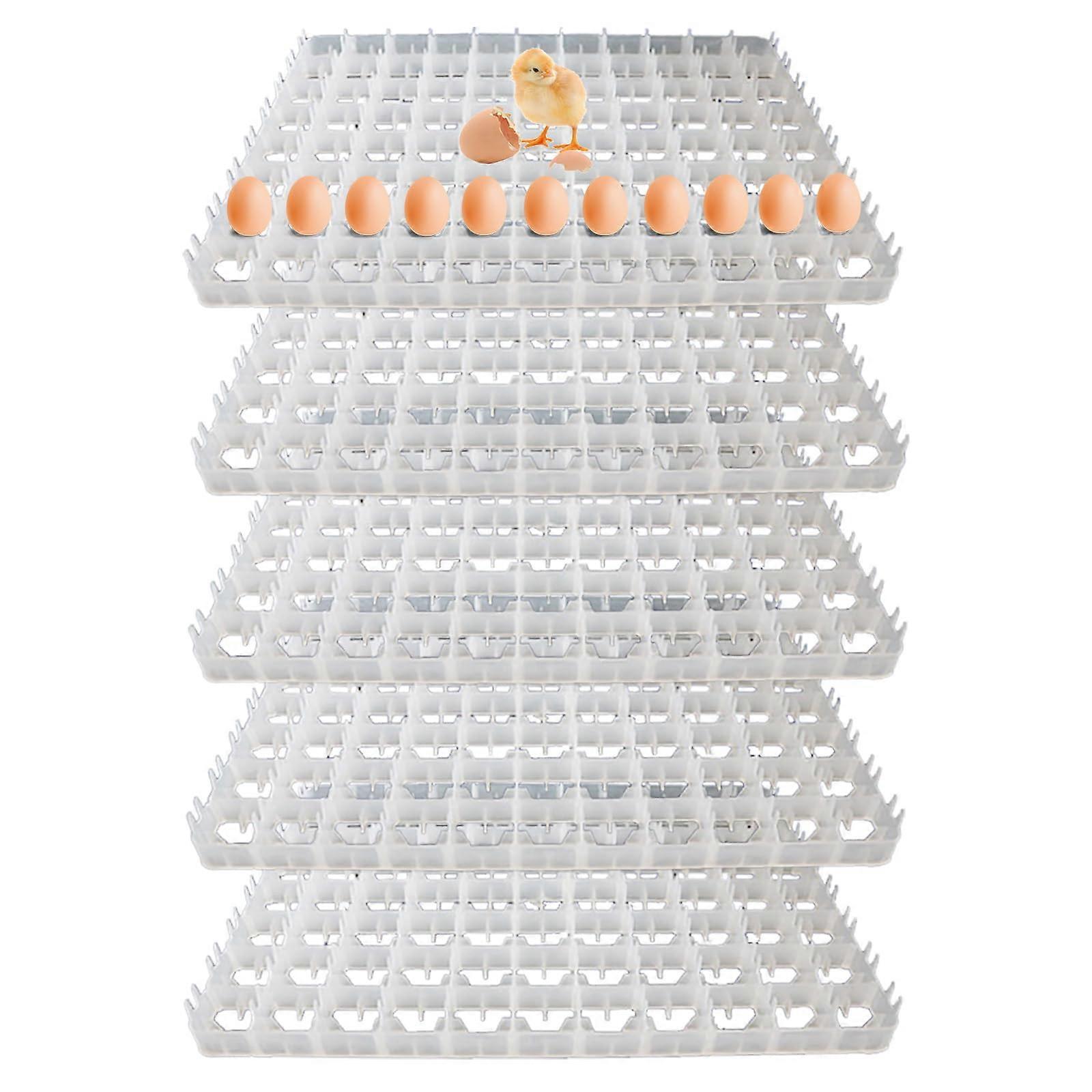 88 Grid Chicken Egg Incubator Tray, Stackable Durable Plastic Poultry Hatching and Storage Trays, 5Pcs