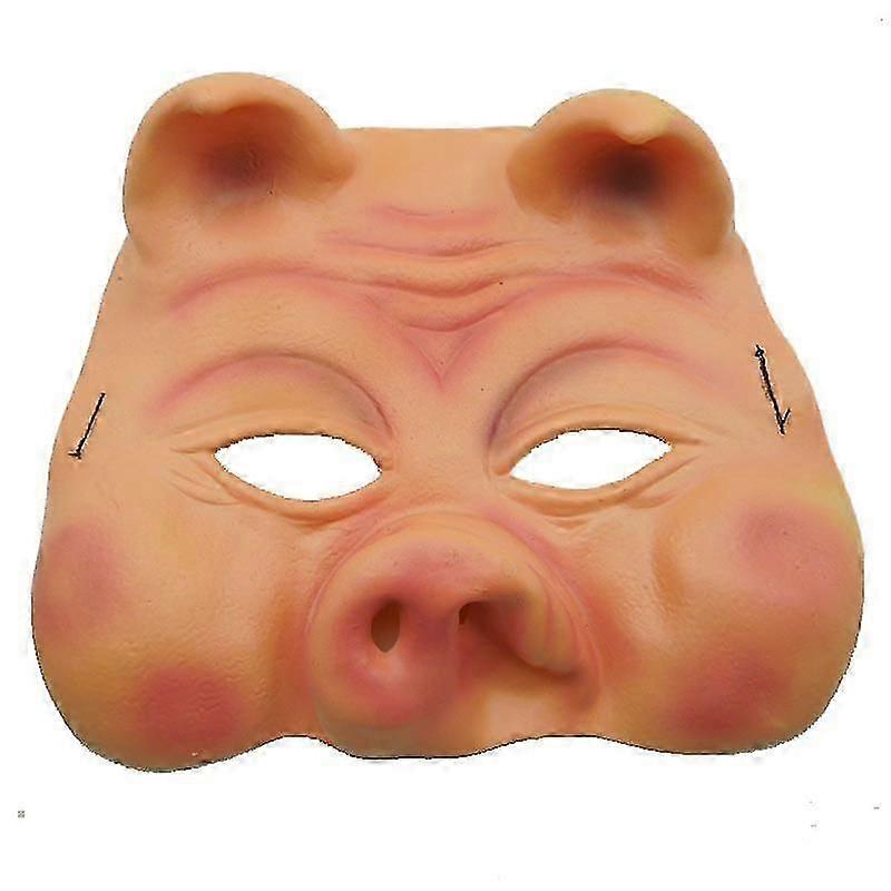 Half-face pig head latex mask
