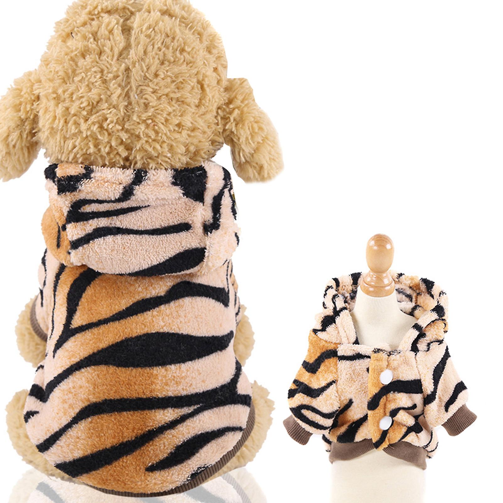Fleece Pet Clothes Dog Hoodie Dinosaur Tiger Pattern Sweatshirt Winter Warm Pullover Chihuahua