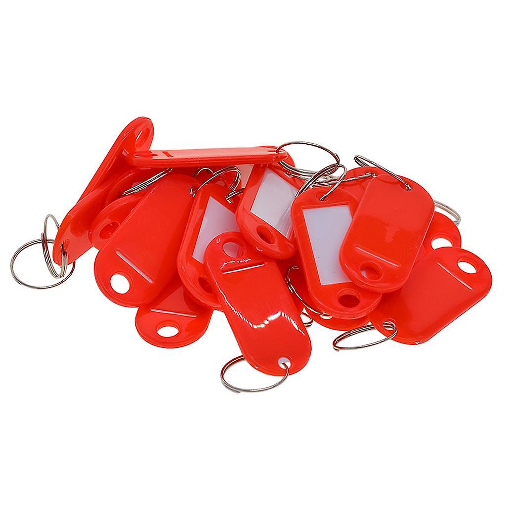 50pcs Removable Waterproof Key Tags ID Name Card Tags Mark Labels red