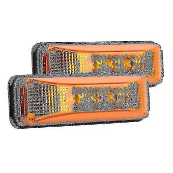 2pcs 24v 3.9inch 3 Led Truck Trailer Amber Light Front Rear Led Side Marker Lights Clearance Indica