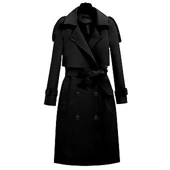 Klassischer Trenchcoat für Damen Mittellanger winddichter Mantel für den Herbst, den Frühling