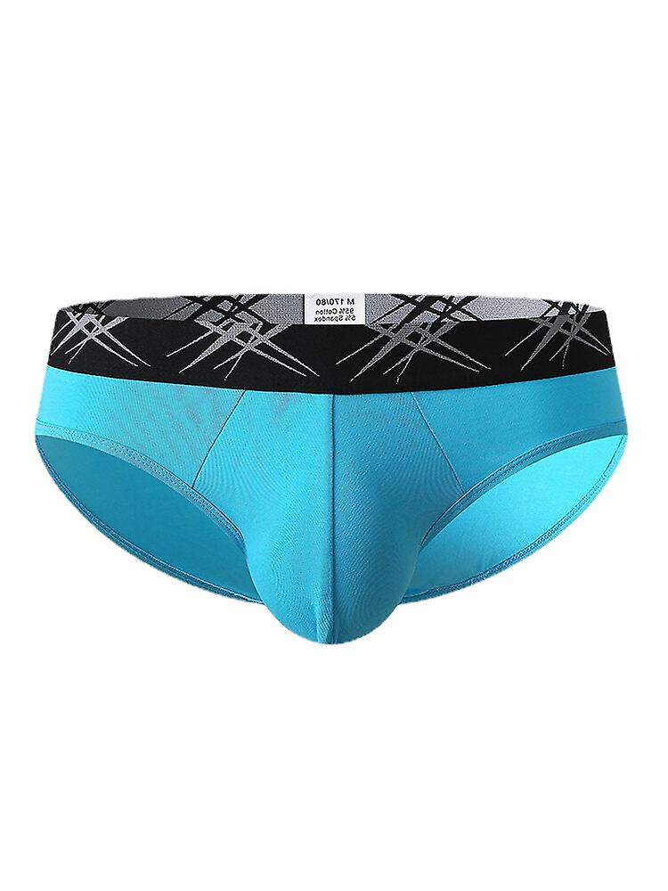 Men's Cotton Solid Color Mid Waist Breathable Briefs - Elastic And Thin