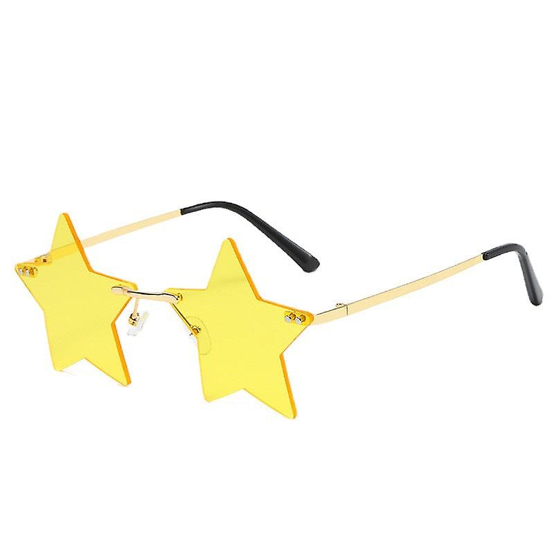 Sunglasses Sun Shades Personalized Colorful Marine Lens Simple Frameless Pentagram Shaped Unisex