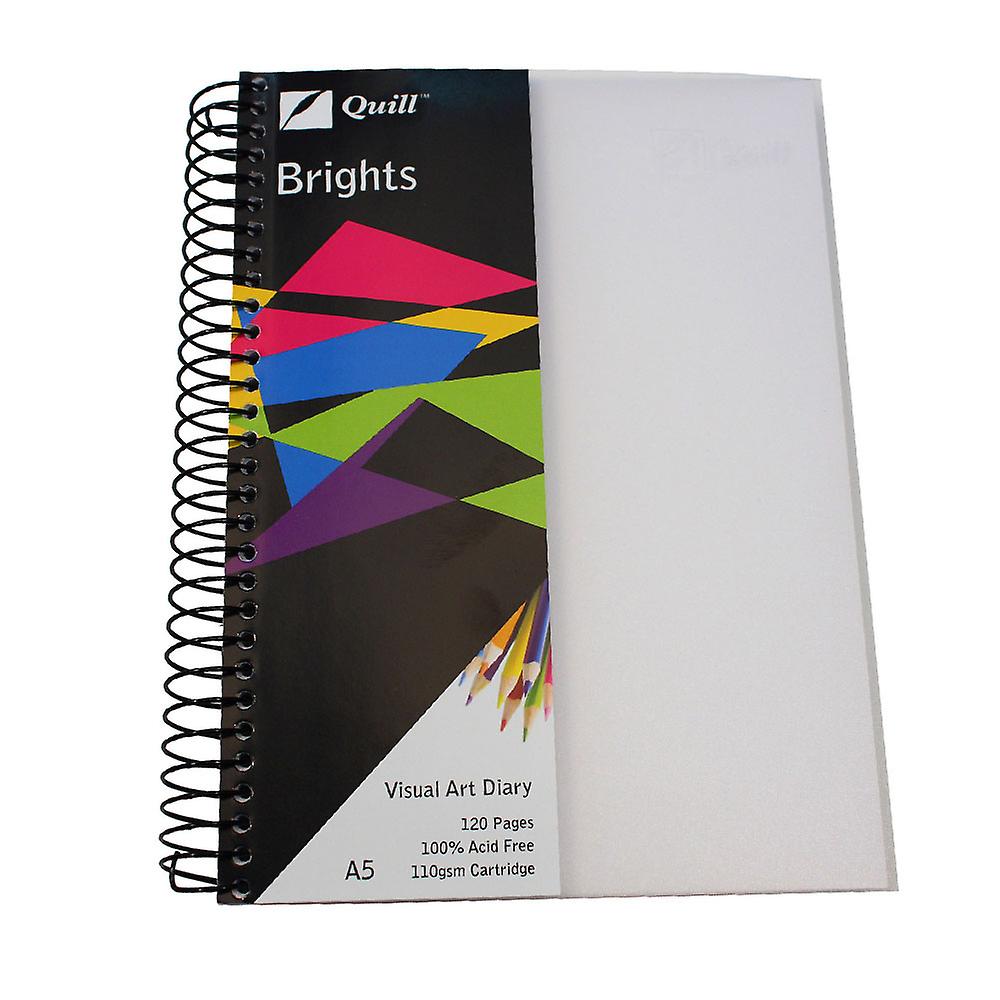 Quill Brights Frosted A5 Visual Art Diary 60 Leaf Coloured Polypropylene Cover