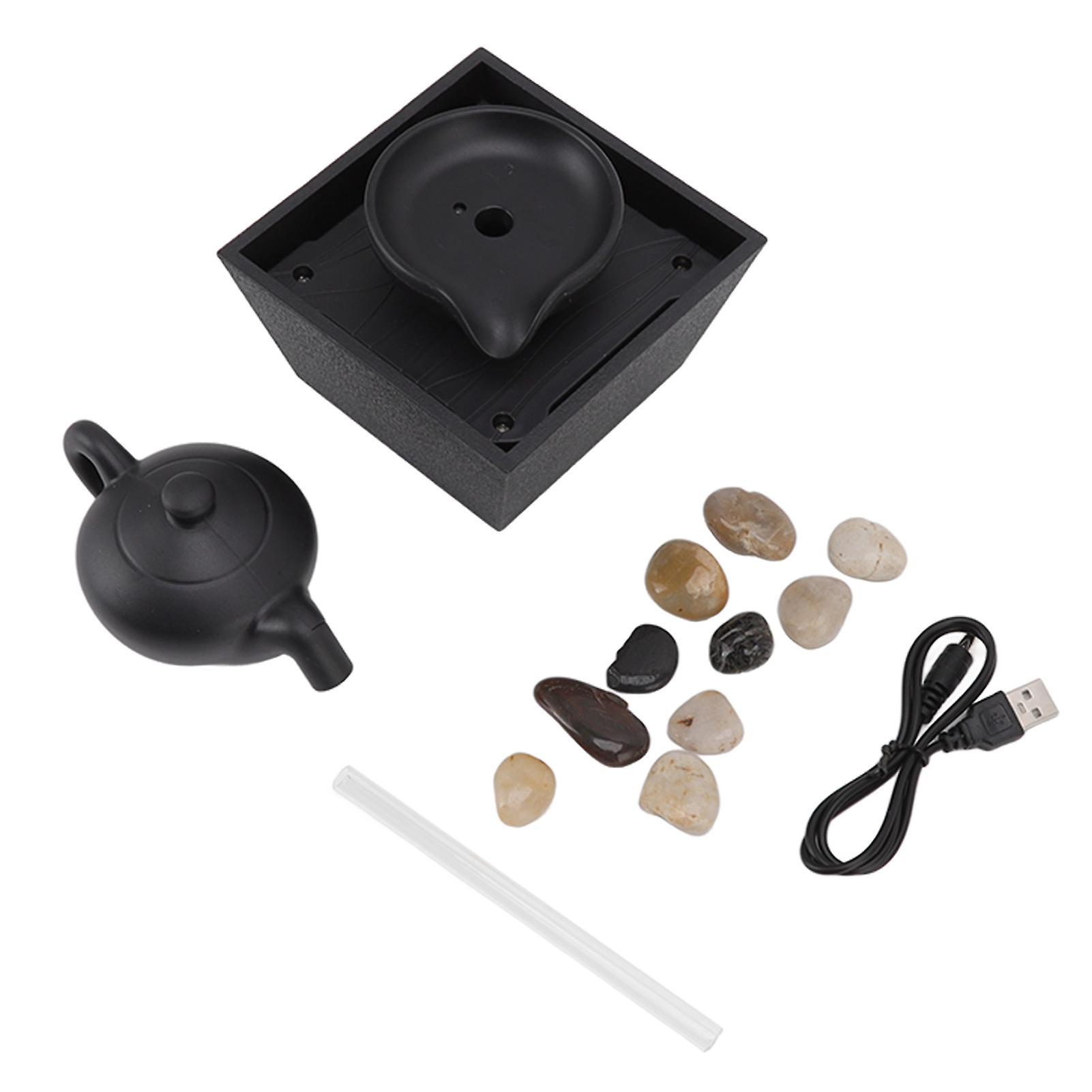 Floating Teapot Waterfall Ornament,Floating Teapot Water Fountain Waterfall Tabletop Decoration Desktop Water Fountain Ornament Top-Notch Performance