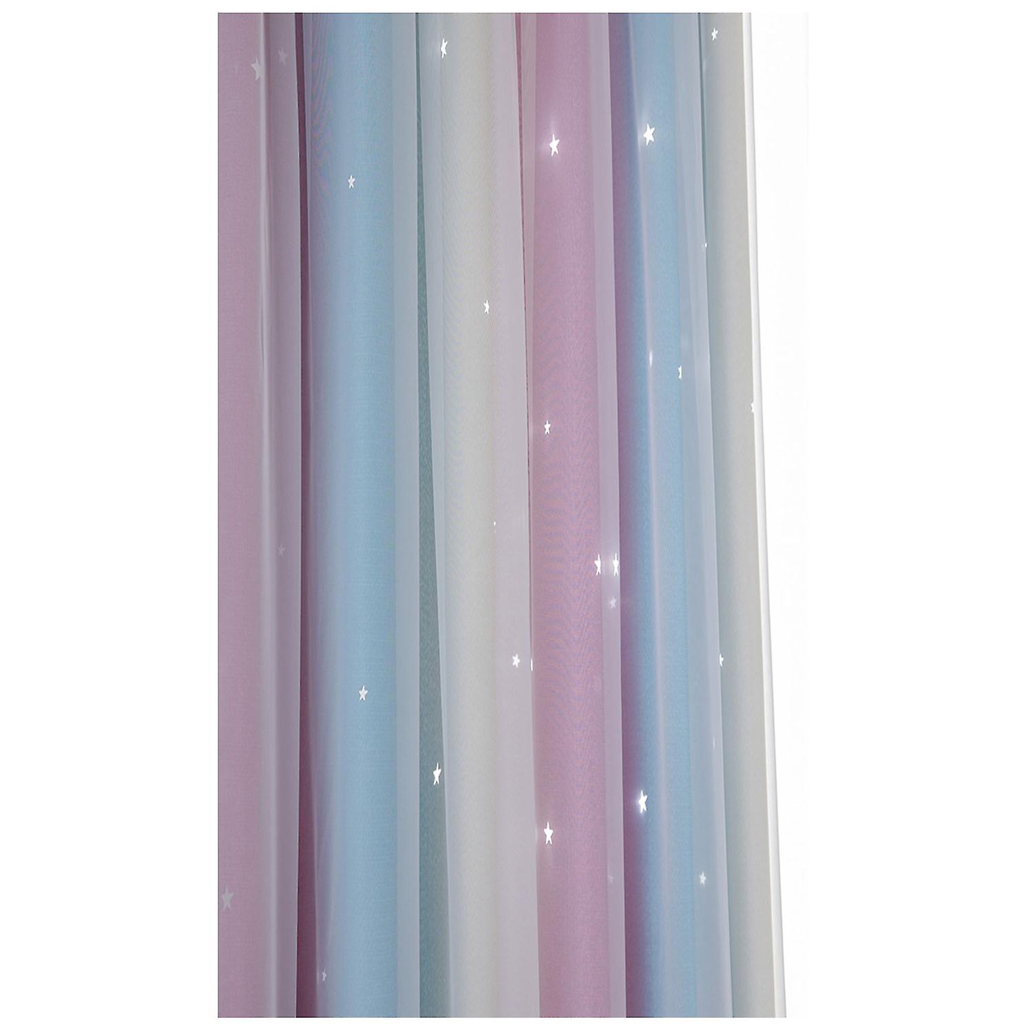 Gradient Stripe Dobbeltlags Lysblokkerende Gardin 132x214cm | 2 Paneler