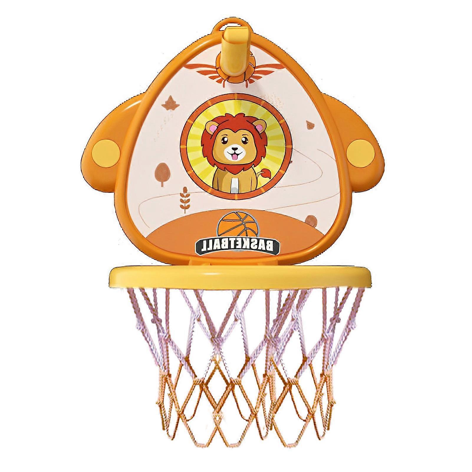Verdant Touch Basketball Goal Kid's Basketball Hoop Set, Height Adjustable Wall Mount Indoor Basketball Stand, Small Toy Basketball Goal with Ball