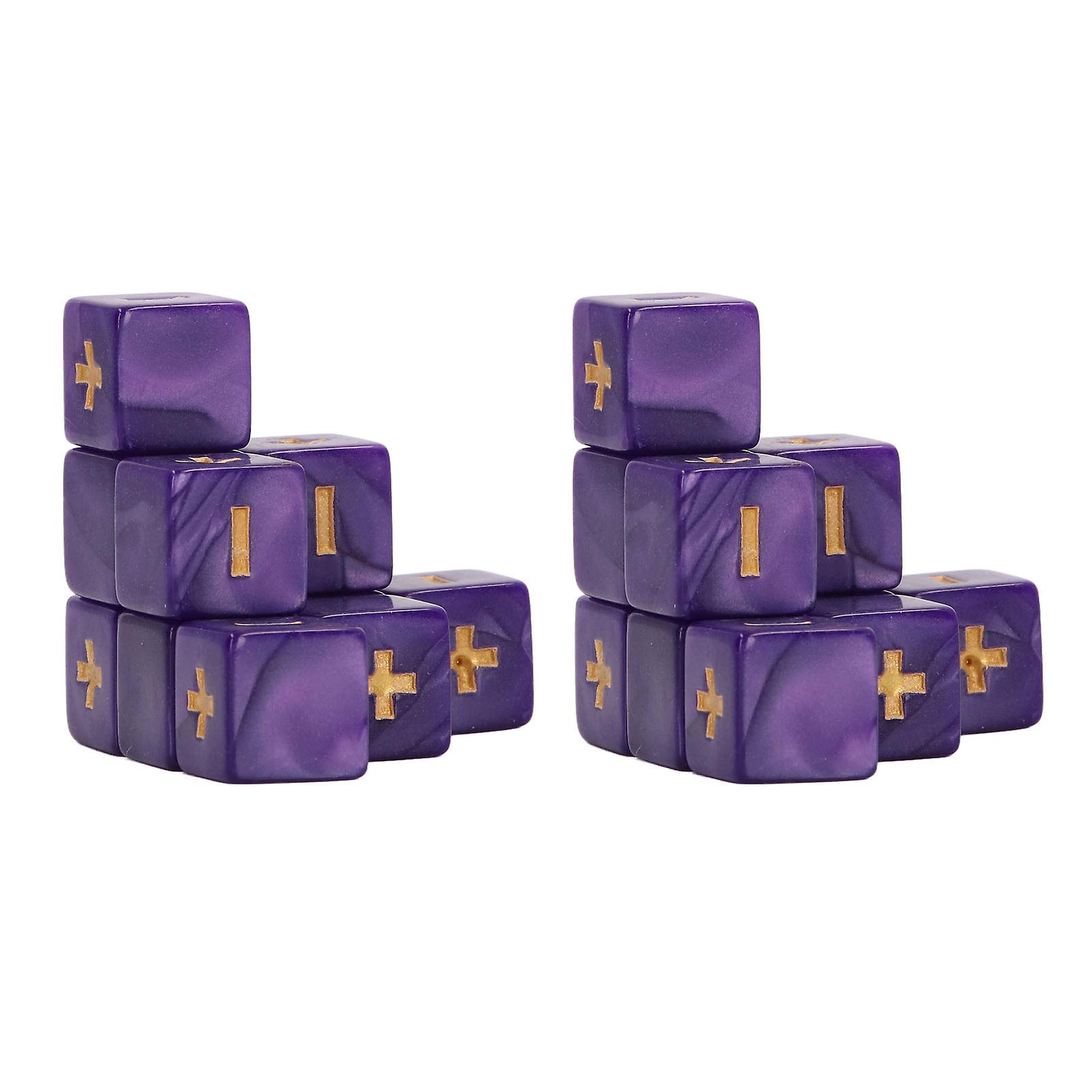 20Pcs 16mm Math Dice Set Math Operation Calculation Minus Sign Plus Toys for Kids Classroom Teaching Supplies Purple