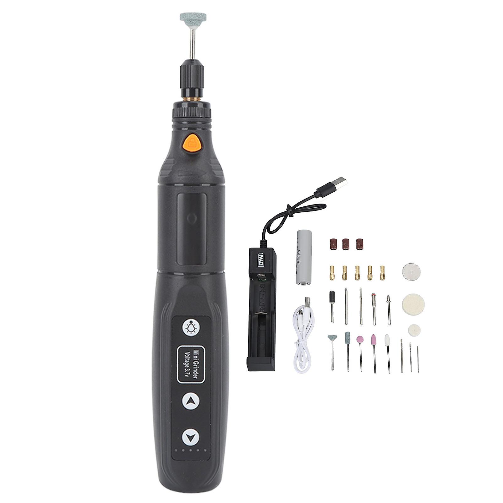 5 Speed 3.7V Cordless Mini Electric Grinder with Accessories and USB Plug