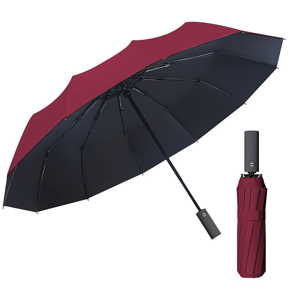 Windproof UV Protection Travel Umbrella Compact Folding One-Touch Auto Open/Close Umbrella - Waterpr