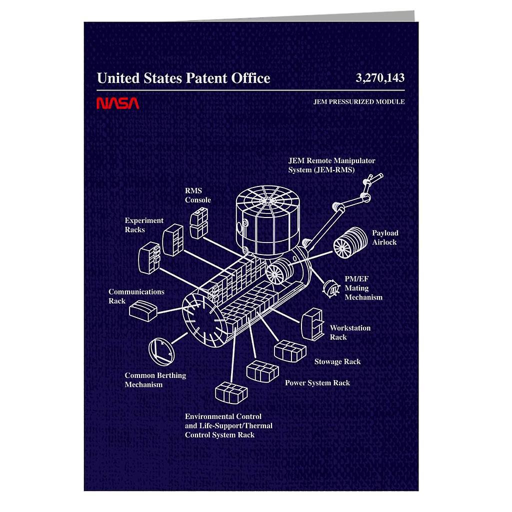 NASA JEM Pressurized Module Blueprint Greeting Card
