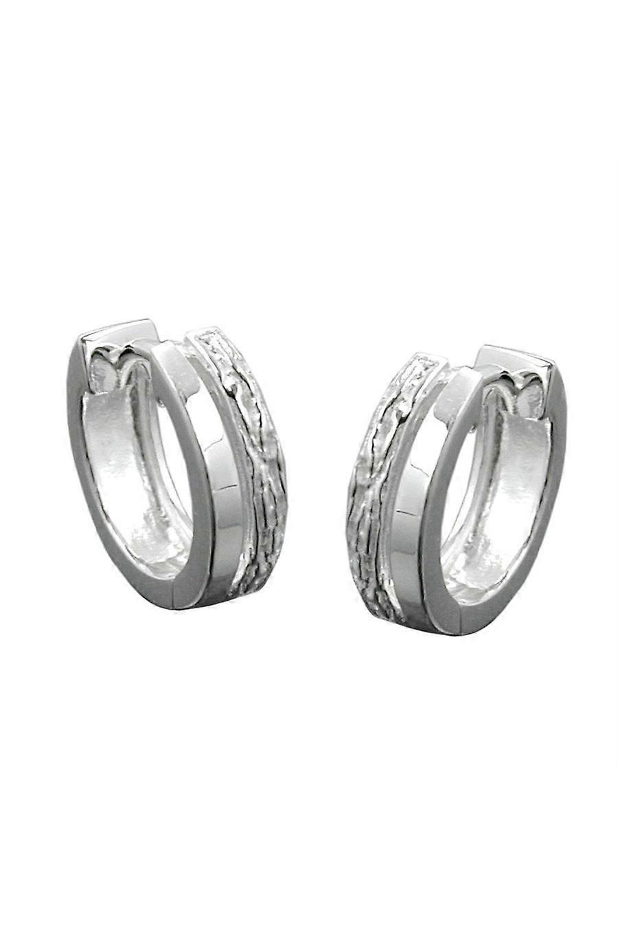 Hoop Earrings Patterned Silver 925 - Gl91329