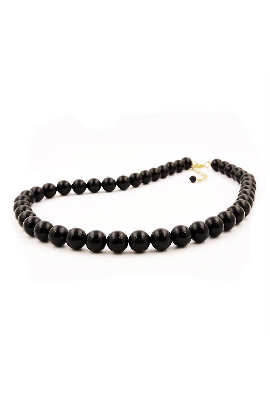 Necklace Beads 10mm Black - Gl06621