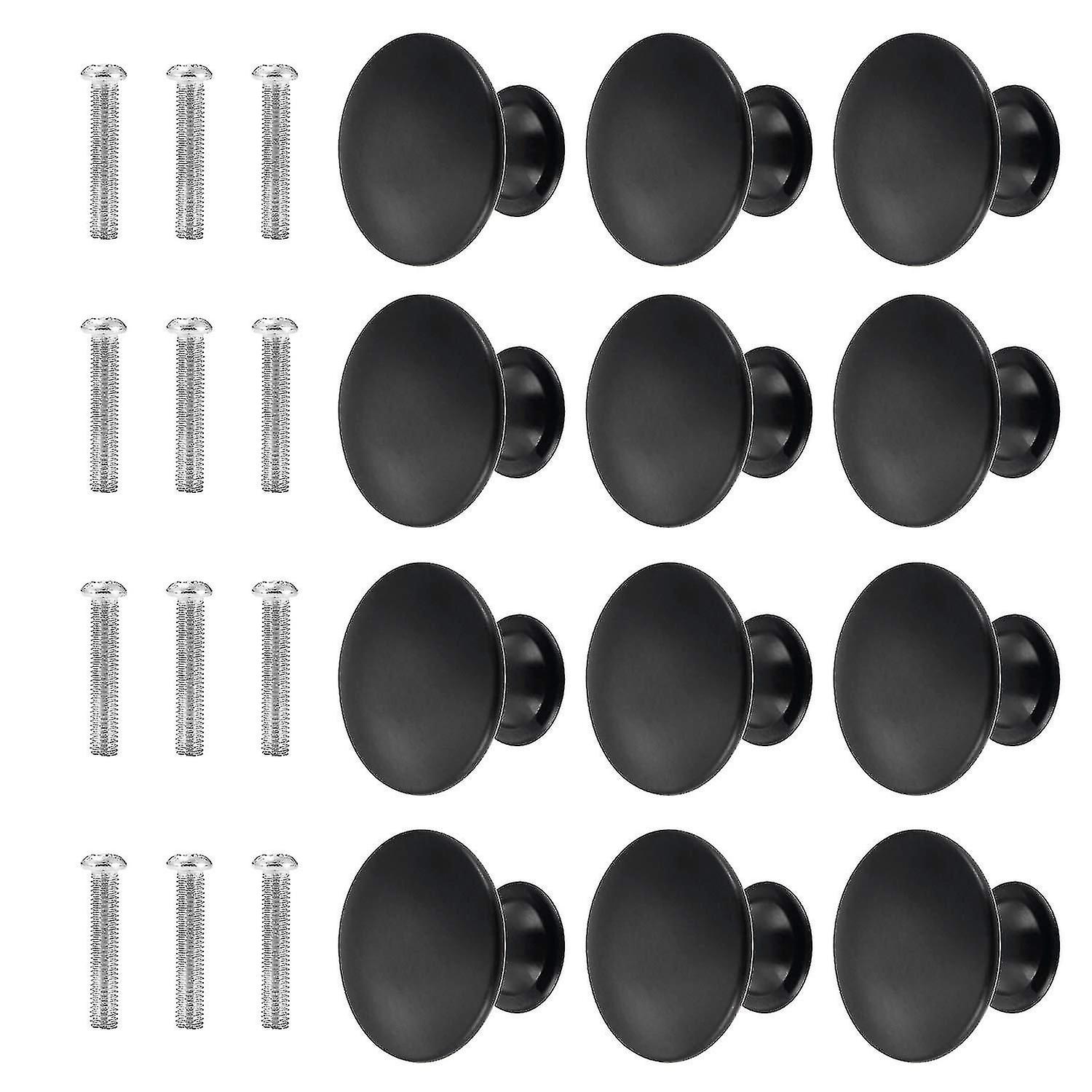 12 Pack Vintage Chic Cupboard Knobs Antique Kitchen Cupboard Pulls 30mm Black
