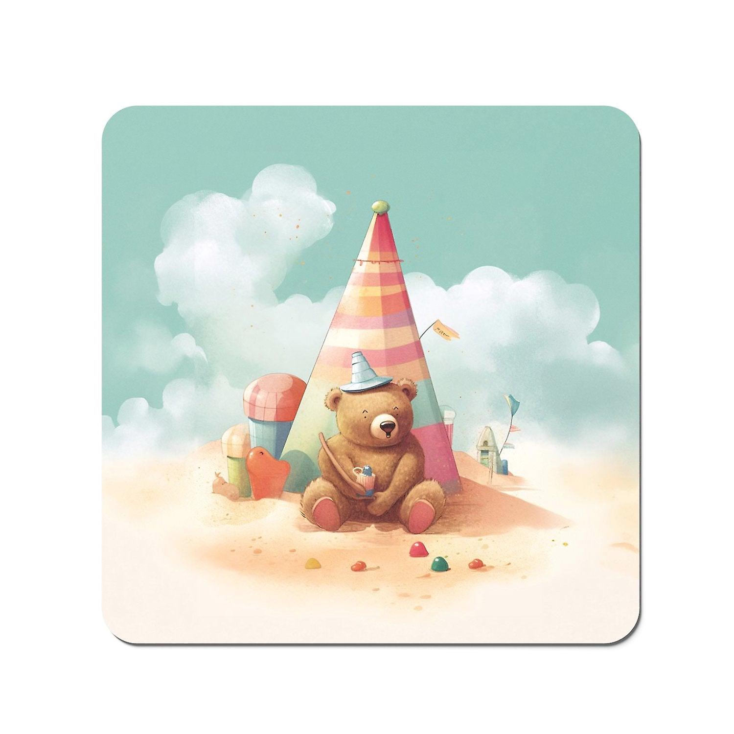 A Bear On A Beach Holiday Coasters
