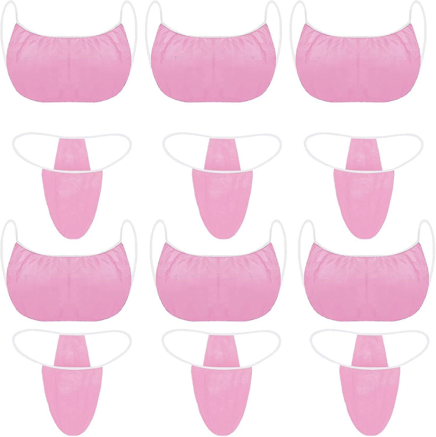 50 Pieces Disposable Bras and Panties Women Disposable Underwear Spa Bikini Thong Panties Sunless Sp