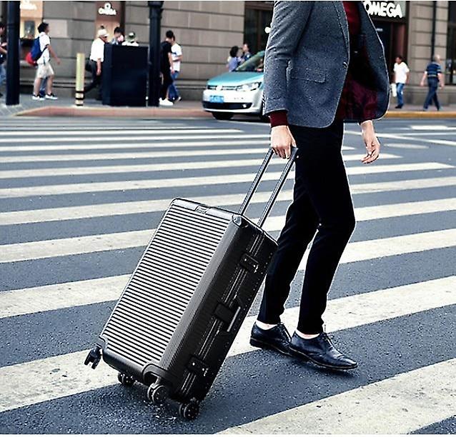TribalSensation New Spinner Aluminum Frame Hard Side Travel Suitcase Black 29