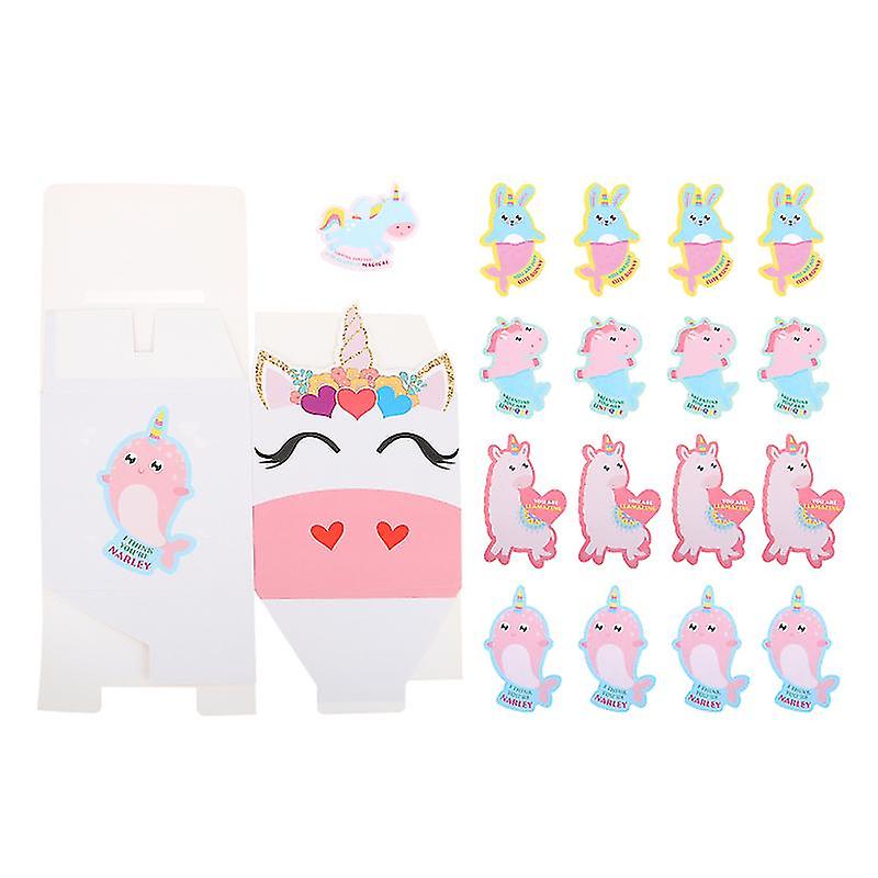 1set Valentine Unicorn Exchange Cards