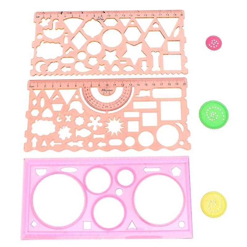3pcs Drawing Template Ruler
