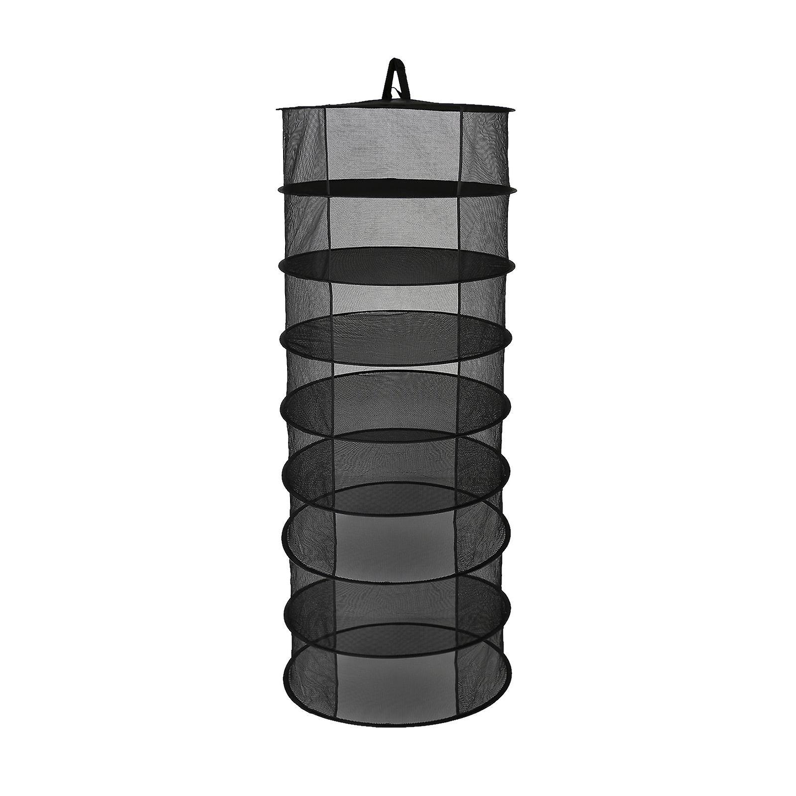 2ft 8 Layer Plant Hanging Dry Mesh Net Lightweight with Carry Bag Breathable Black