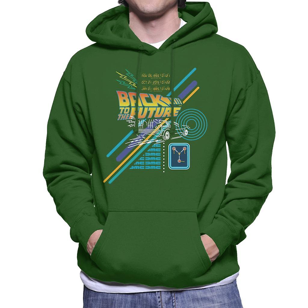 Back to the Future Delorean Outline Countdown Men's Hooded Sweatshirt