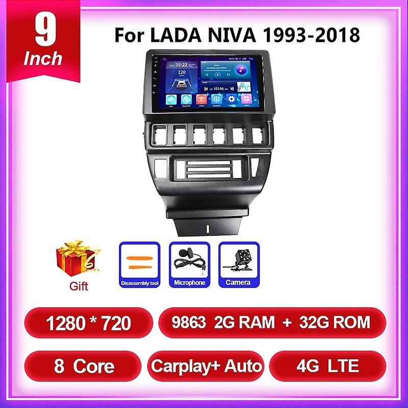 Android 12 Car Radio For Lada Niva 1993-2018 Stereo Multimedia Player Navigation 2 Din Carplay Auto Stereo Gps Qled Dvd