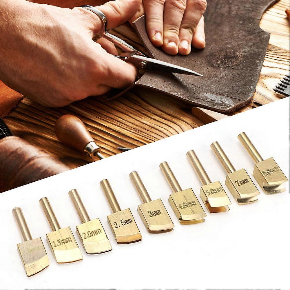 9 Pcs Leather Edge Soldering Tip Brass Leather Craft Making Tool 1~9mm Line Edge Press Solder