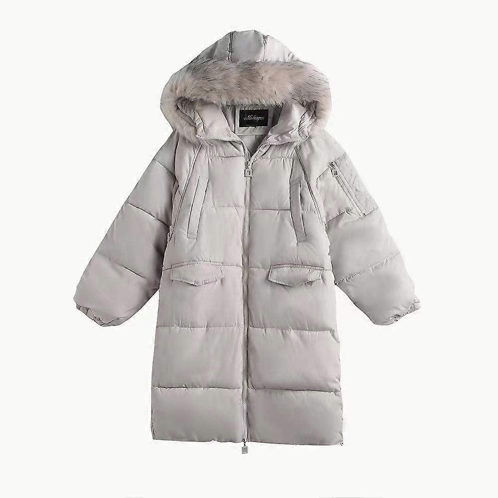 Lång bomullsvadderad kappa Vinterjacka Vinterjacka Mode Varm Kappa