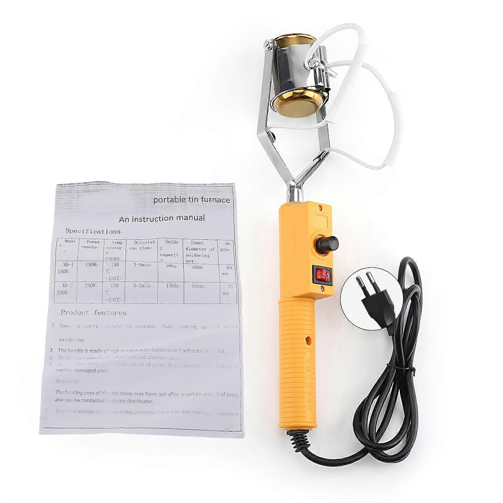 280W 220V Electric Portable Solder Pot Melting Tin Furnace with Temperature Control (EU Plug)