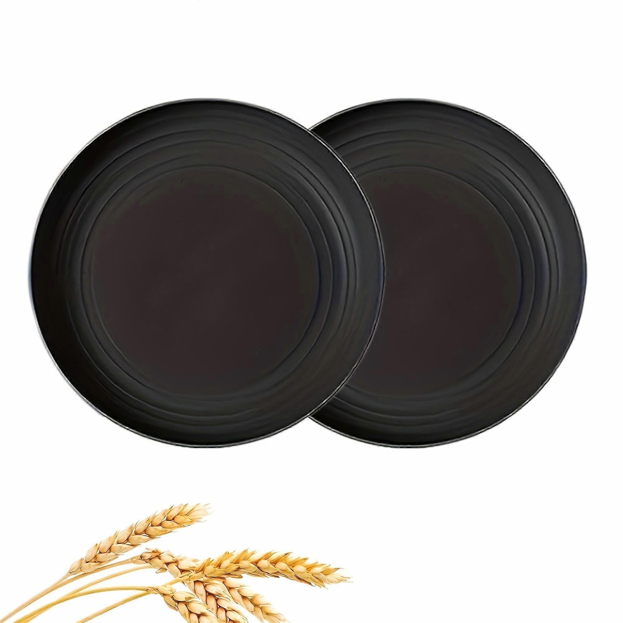 2/6/8/12pcs Wheat Straw Plates Set - Ultra-Lightweight, Shatter-Resistant, Reusable, and Microwave Safe Deep Dinner Plates for Teens, Adults, and Fami