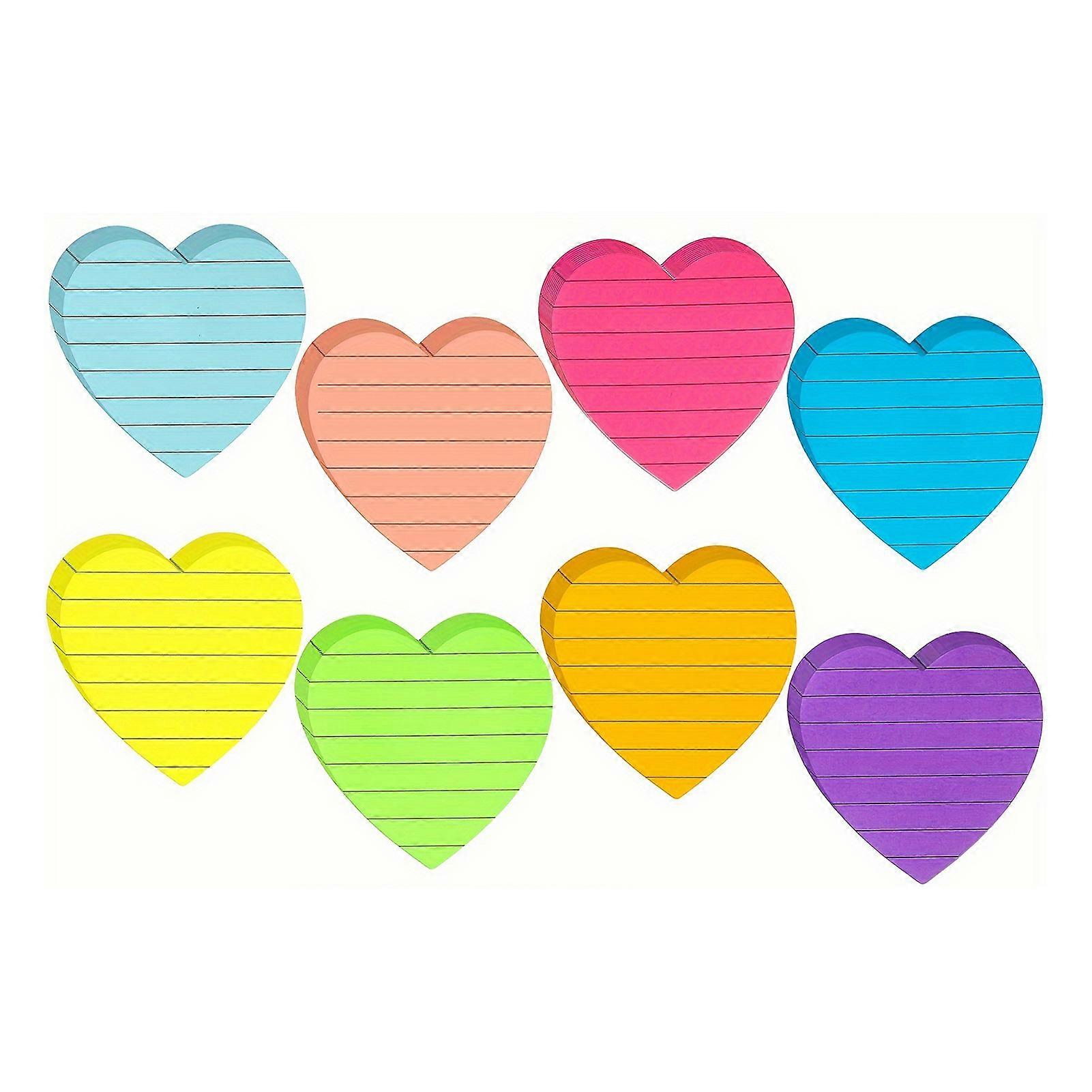 Sticky Notes Set 8 Colors Heart Square Shapes Removable Clean Smooth Writing Sticky Notes Home Office School Supplies