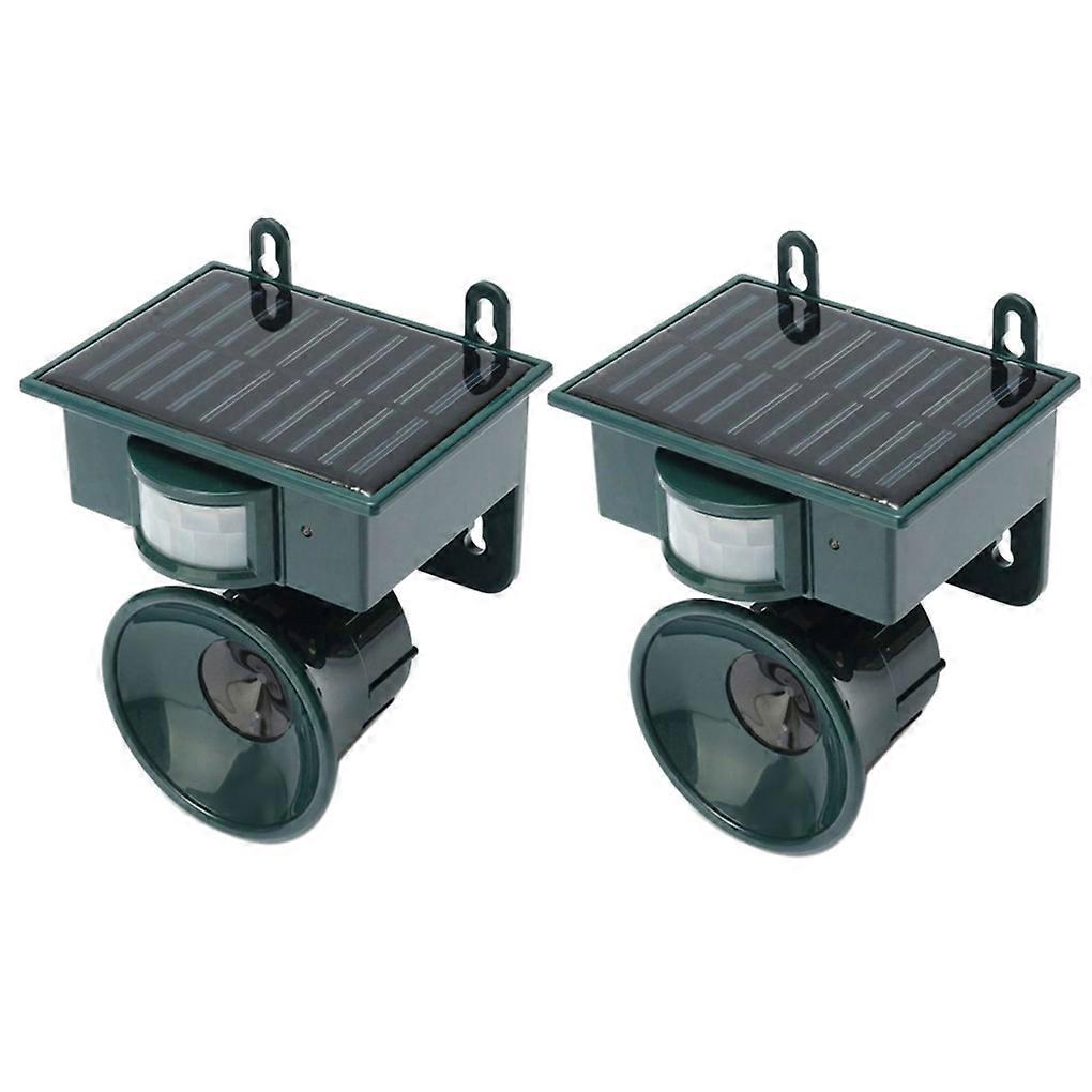 2PCS Giardino all'aperto Solare Repellente per uccelli Deterrente ad ultrasuoni Spaventatore Repellente per animali Strumento di repulsione degli uccelli Sensore PIR
