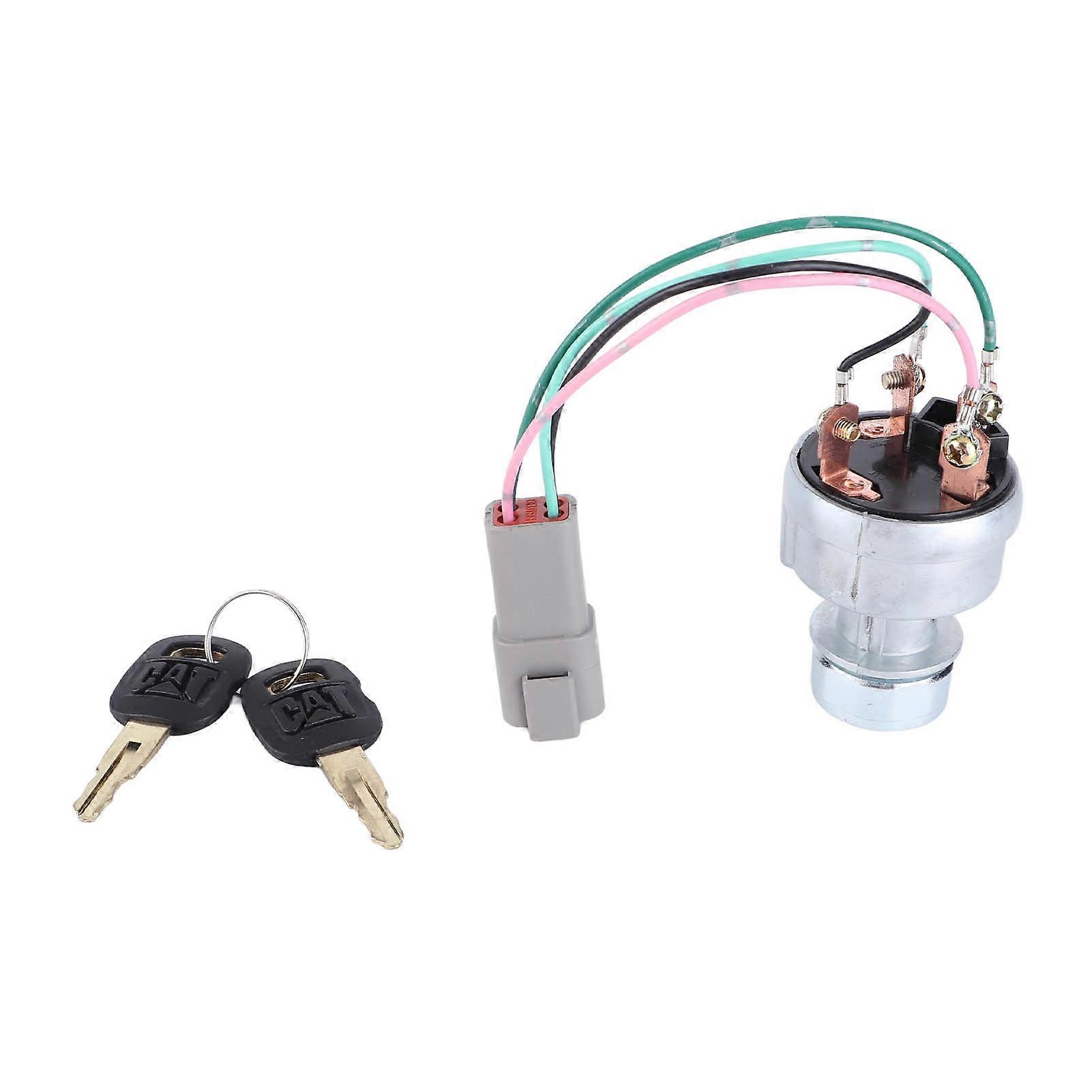 Ignition Switch with 2 Keys High Sensitivity Aluminium Alloy 110?7887 for Caterpillar 906H 906H2 906K 906M