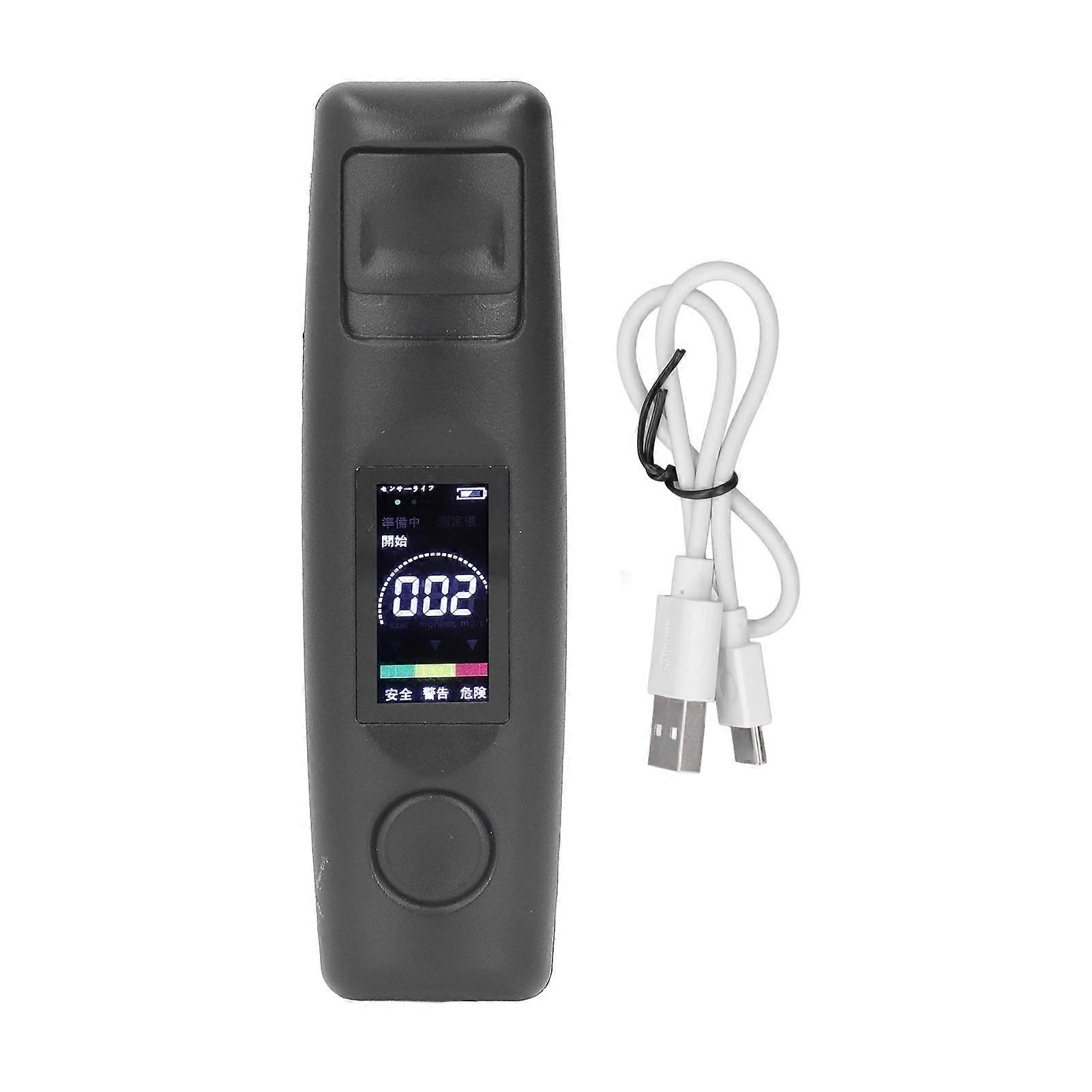 Black Portable Breathalyzer Professional Noncontact High Accuracy Alcohol Tester Rechargeable With Lcd Digital Display
